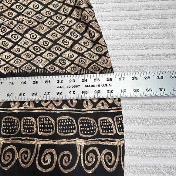 L Amadei Plus Womens Top Size 24 Brown Aztec Geometric Blouse Rayon Short Sleeve - Picture 7 of 8